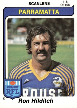 1980 Scanlens Common Card - Base 116 Ron Hilditch Parramatta Eels