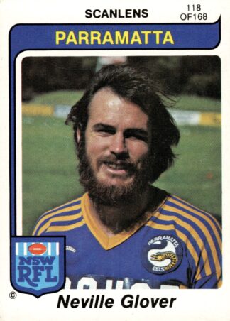 1980 Scanlens Common Card - Base 118 Neville Glover Parramatta Eels