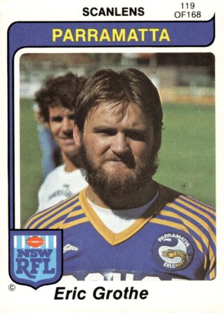 1980 Scanlens Common Card - Base 119 Eric Grothe Parramatta Eels