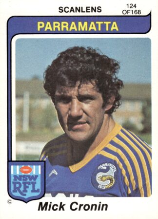 1980 Scanlens Common Card - Base 124 Mick Cronin Parramatta Eels