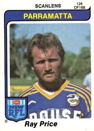 1980 Scanlens Common Card - Base 126 Ray Price Parramatta Eels