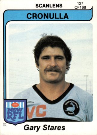1980 Scanlens Common Card - Base 127 Gary Stares Cronulla Sharks
