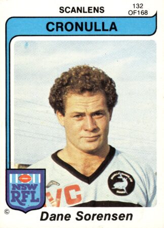 1980 Scanlens Common Card - Base 132 Dane Sorensen Cronulla Sharks