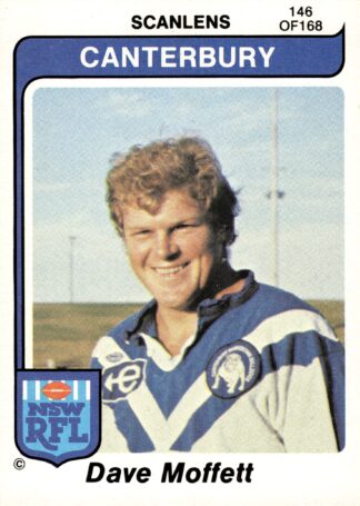 1980 Scanlens Common Card - Base 146 Dave Moffett Canterbury Bulldogs