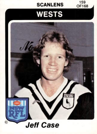 1980 Scanlens Common Card - Base 159 Jeff Case Western Suburbs Magpies