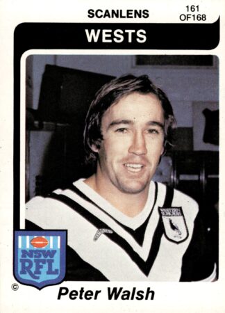 1980 Scanlens Common Card - Base 161 Peter Walsh Western Suburbs Magpies