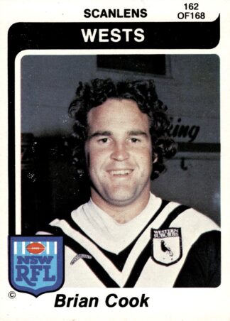 1980 Scanlens Common Card - Base 162 Brian Cook Western Suburbs Magpies