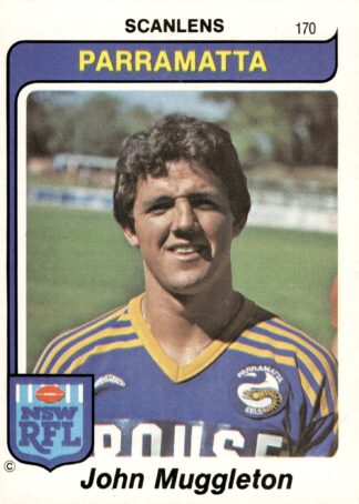 1980 Scanlens Common Card - Base 170 John Muggleton Parramatta Eels
