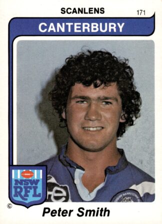 1980 Scanlens Common Card - Base 171 Peter Smith Canterbury Bulldogs