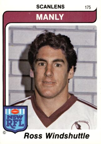 1980 Scanlens Common Card - Base 175 Ross Windshuttle Manly Sea Eagles