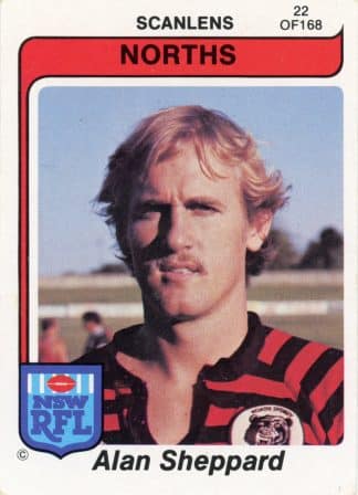 1980 Scanlens Common Card - Base 022 Alan Sheppard North Sydney Bears