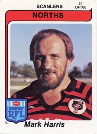 1980 Scanlens Common Card - Base 024 Mark Harris North Sydney Bears