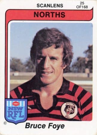 1980 Scanlens Common Card - Base 025 Bruce Foye North Sydney Bears