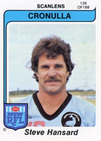 1980 Scanlens Common Card - Base 139 Steve Hansard Cronulla Sharks