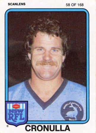 1981 Scanlens Common Card - Base 058 Steve Hansard Cronulla Sharks