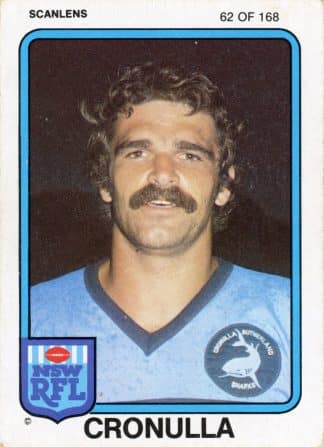 1981 Scanlens Common Card - Base 062 Rex Williams Cronulla Sharks