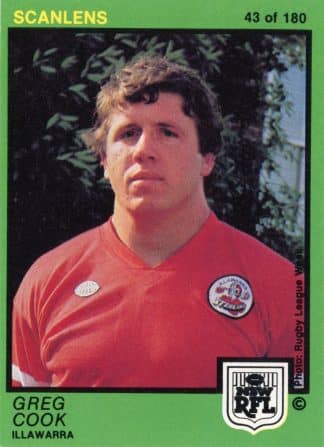 1982 Scanlens Common Card - Base 043 Greg Cook Illawarra Steelers