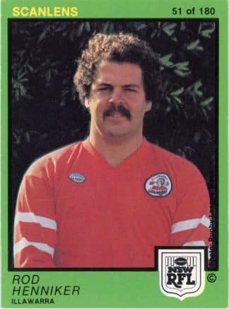 1982 Scanlens Common Card - Base 051 Rod Henniker Illawarra Steelers