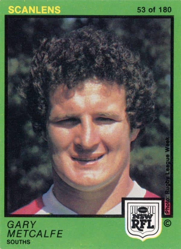 1982 Scanlens Common Card - Base 053 Gary Metcalfe South Sydney Rabbitohs
