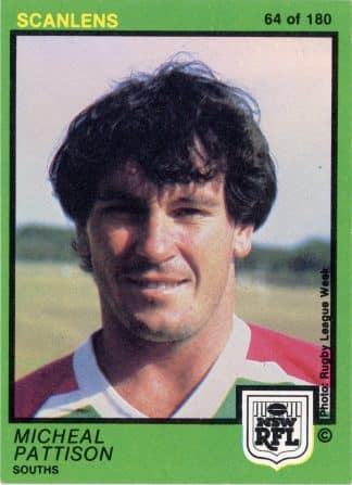 1982 Scanlens Common Card - Base 064 Michael Pattison South Sydney Rabbitohs