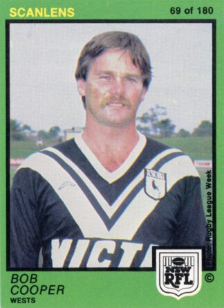 1982 Scanlens Common Card - Base 069 Bob Cooper Western Suburbs Magpies