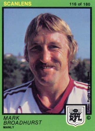 1982 Scanlens Common Card - Base 116 Mark Broadhurst Manly Sea Eagles