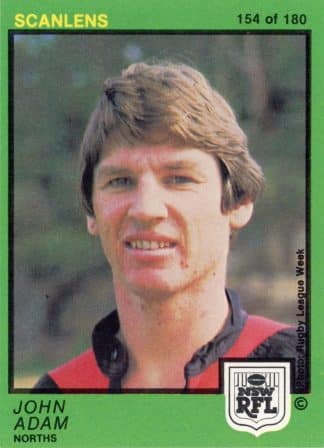 1982 Scanlens Common Card - Base 154 John Adam North Sydney Bears