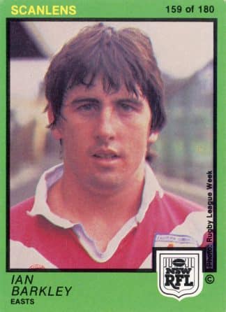 1982 Scanlens Common Card - Base 159 Ian Barkley Eastern Suburbs Roosters
