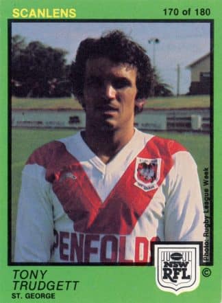 1982 Scanlens Common Card - Base 170 Tony Trudgett St George Dragons