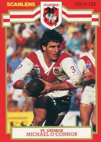 1986 Scanlens Common Card - Base 103 Michael O'Connor St George Dragons