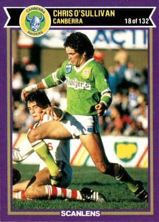 1987 Scanlens Common Card - Base 018 Chris O'Sullivan Canberra Raiders