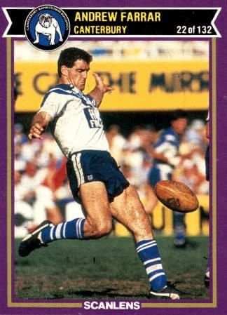 1987 Scanlens Common Card - Base 022 Andrew Farrar Canterbury Bulldogs