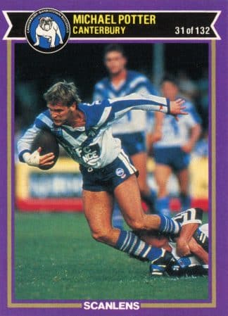 1987 Scanlens Common Card - Base 031 Michael Potter Canterbury Bulldogs