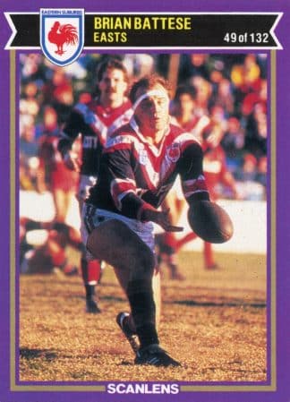 1987 Scanlens Common Card - Base 049 Brian Battese Eastern Suburbs Roosters