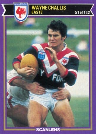1987 Scanlens Common Card - Base 051 Wayne Challis Eastern Suburbs Roosters