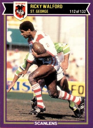 1987 Scanlens Common Card - Base 112 Ricky Walford St George Dragons
