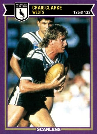 1987 Scanlens Common Card - Base 126 Craig Clarke Western Suburbs Magpies