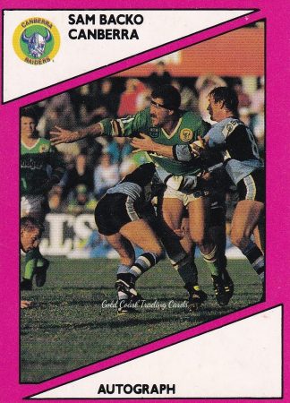 1988 Scanlens Common Card - Base 013 Sam Backo Canberra Raiders