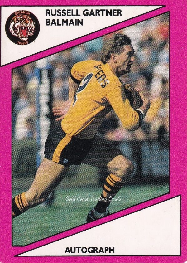 1988 Scanlens Common Card - Base 045 Russell Gartner Balmain Tigers
