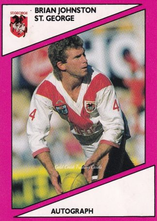 1988 Scanlens Common Card - Base 074 Brian Johnston St George Dragons