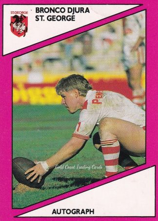 1988 Scanlens Common Card - Base 076 Bronco Djura St George Dragons
