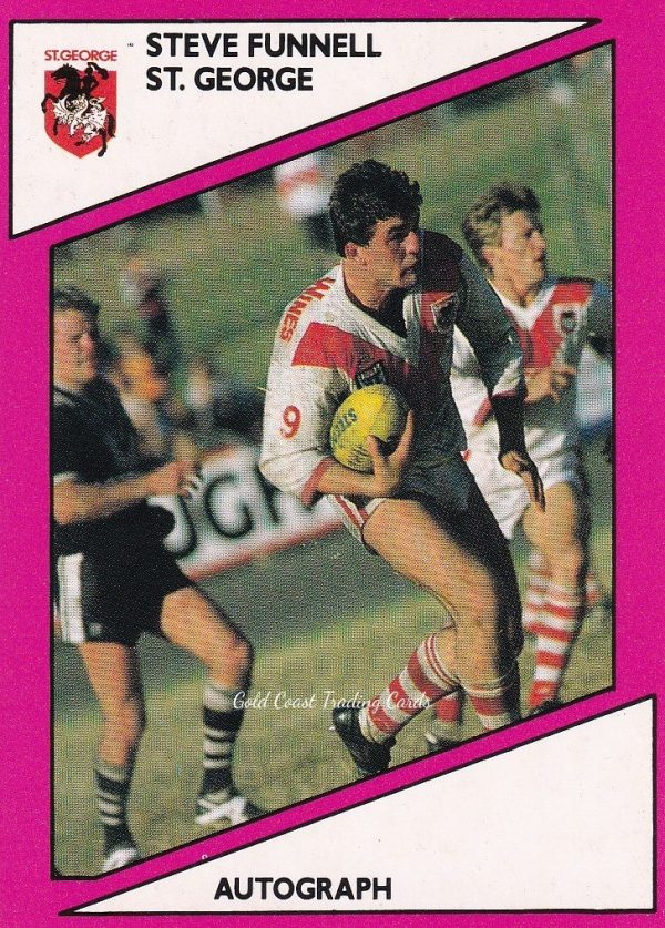 1988 Scanlens Common Card - Base 077 Steve Funnell St George Dragons