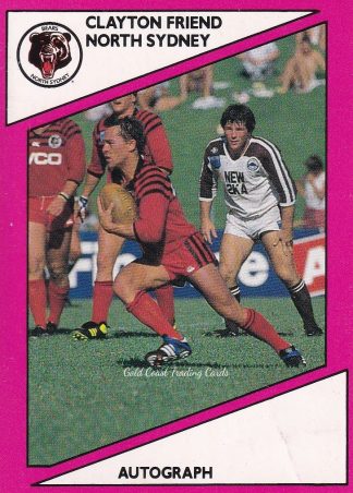 1988 Scanlens Common Card - Base 086 Clayton Friend North Sydney Bears