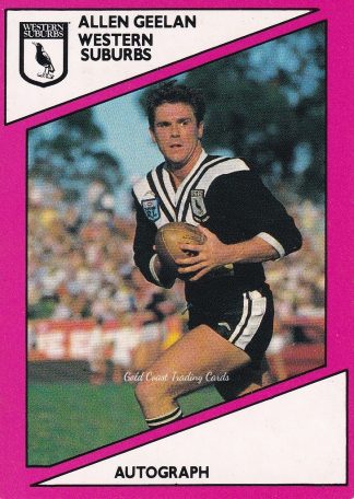 1988 Scanlens Common Card - Base 109 Allen Geelan Western Suburbs Magpies