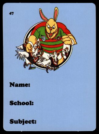 1988 Dandy Crazy League Sticker - Sticker 47 Souths School Book Label