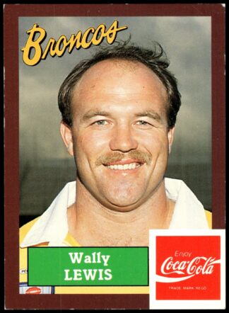 1989 Coca-Cola Promotional Card - Card 01 Wally Lewis Brisbane Broncos