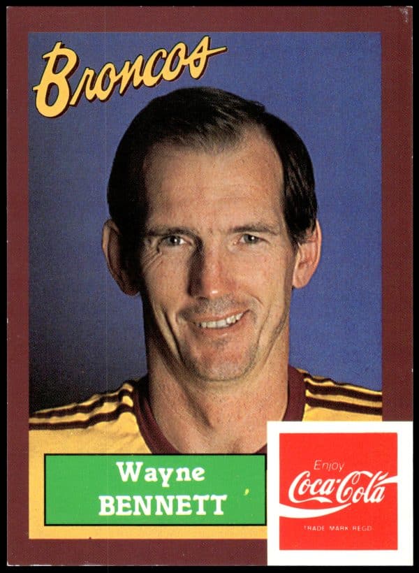 1989 Coca-Cola Promotional Card - Card 05 Wayne Bennett Brisbane Broncos