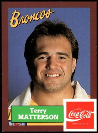 1989 Coca-Cola Promotional Card - Card 09 Terry Matterson Brisbane Broncos