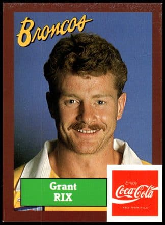 1989 Coca-Cola Promotional Card - Card 16 Grant Rix Brisbane Broncos
