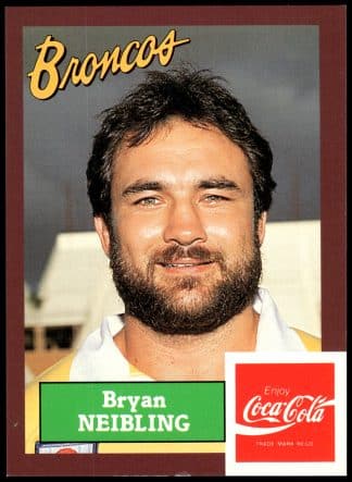 1989 Coca-Cola Promotional Card - Card 17 Bryan Neibling Brisbane Broncos